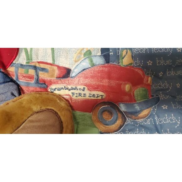 VTG Baby Quilt by BJT Blue Jean Teddy Bear 3D Plush Teddy Boat/Bike/Plane/Car - Picture 6 of 13